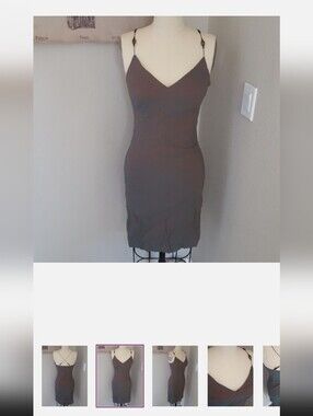 Rare Vintage 90's Beaded Strap Irridescent Mini Dress